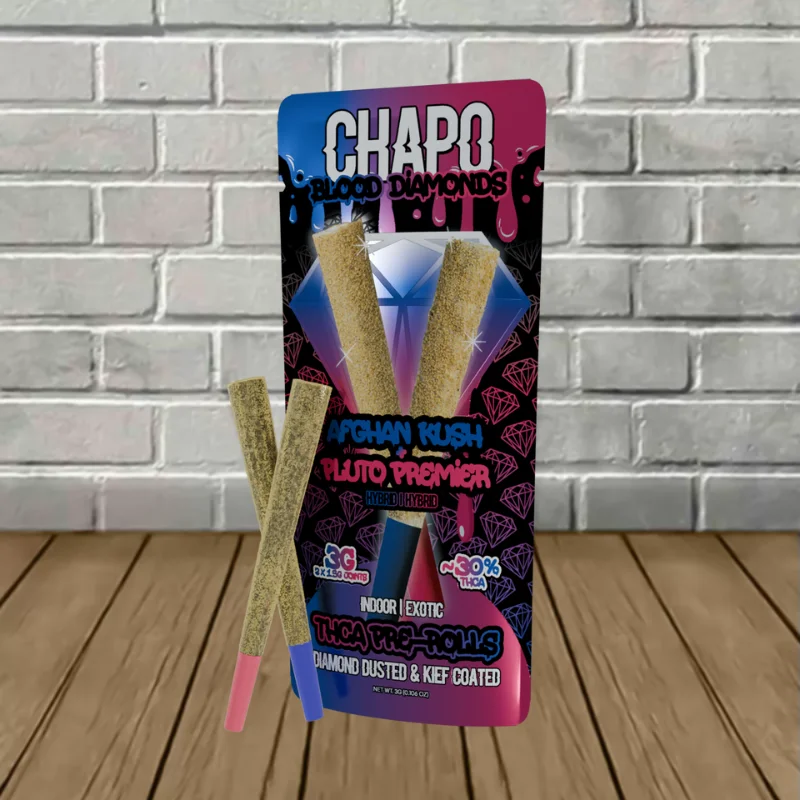 Chapo Blood Diamonds Duo THCA Prerolls - Afghan Kush + Pluto Premier