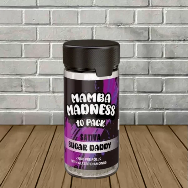 Mamba Madness Diamond Glazed Pre-Roll Jar 10ct Sugar Daddy (Sativa)