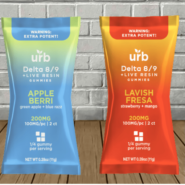 Urb D8 D9 Live Resin Gummies 2pk 200mg