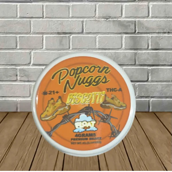 Float Premium THCa Popcorn Nugs Jar 4g Biscotti (Indica Dominant Hybrid)