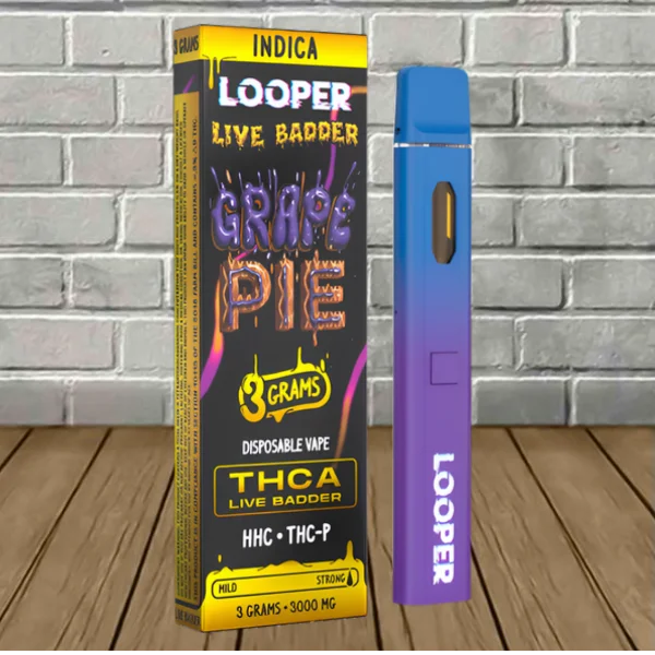 Looper THCa Live Badder Disposable 3g Grape Pie (Indica)