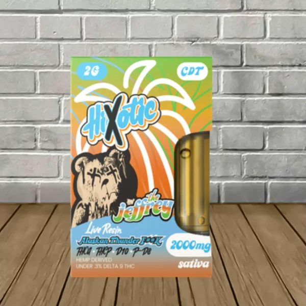 Hixotic Live Resin Jeffrey Cart 2g THCa THCP D10 P-D8 Alaskan thunder Fuck (Sativa)