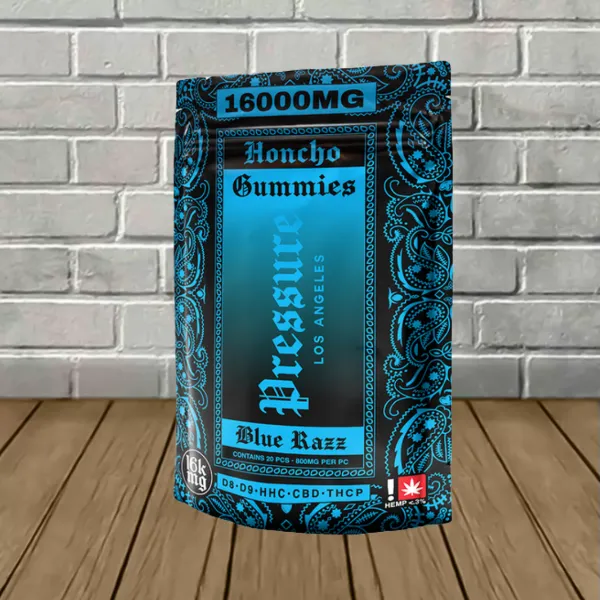 Pressure LA Honcho Gummies 16000mg Blue Razz