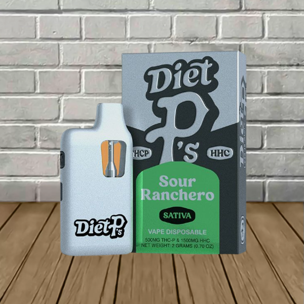 Pushin P's Diet P's THCP Disposable Vape 2g Sour Ranchero (Sativa)