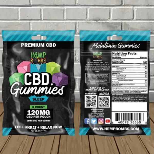 Hemp Bombs CBD Sleep Gummies 120mg Assorted Flavors