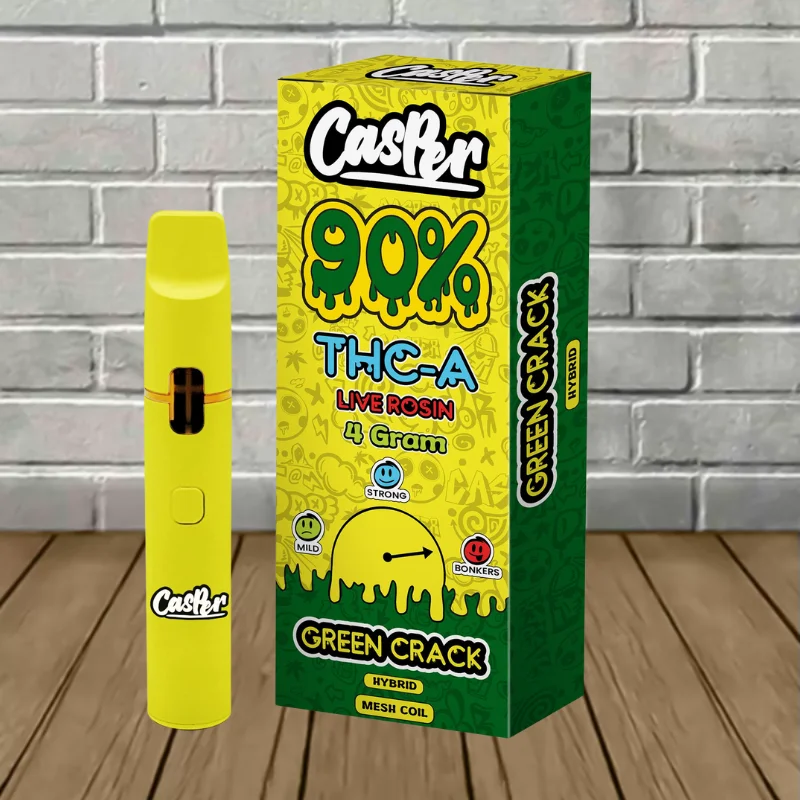 Casper Labs 90% Live Rosin THCa Disposable 4g Green Crack (Hybrid)