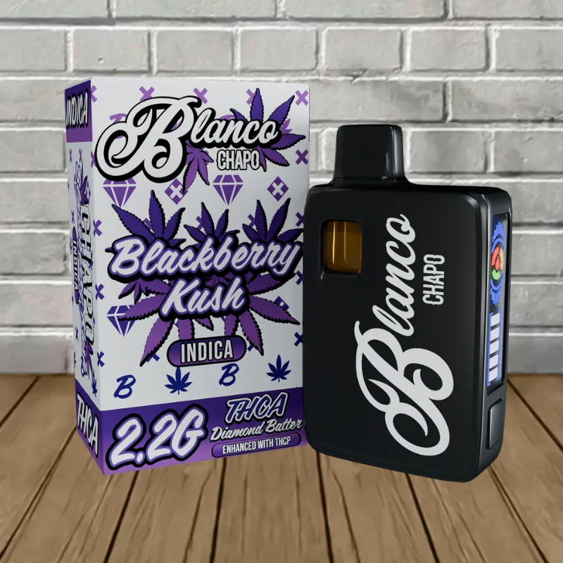 Chapo Blanco 2.2g THCA Diamond Batter Disposable Vape - Blackberry Kush -- Indica -- DISPOSABLE