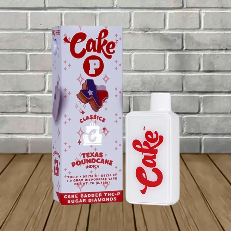 Cake P Classics D8 + THCP Sugar Diamonds Disposable 7g - Texas Poundcake -- Indica -- DISPOSABLE