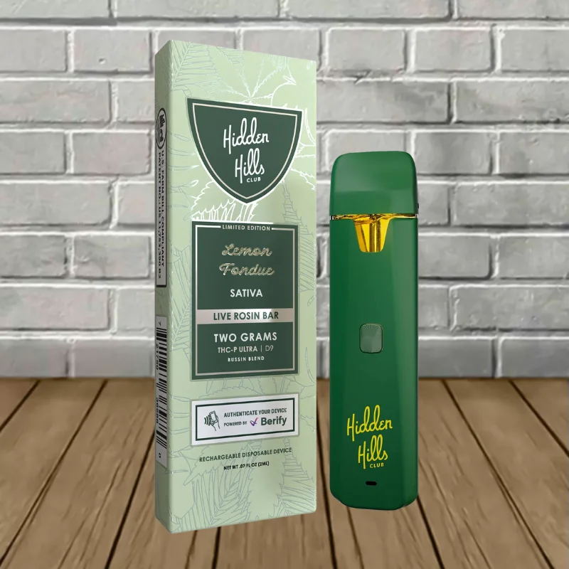 Hidden Hills Bussin Blend D9 + THCp 2g Disposable - Lemon Fondue -- Sativa -- DISPOSABLE