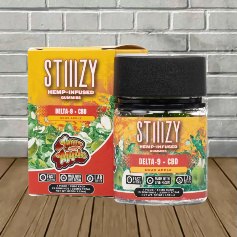 Stiiizy Delta 9 + CBD Gummies 225mg - Sour apple