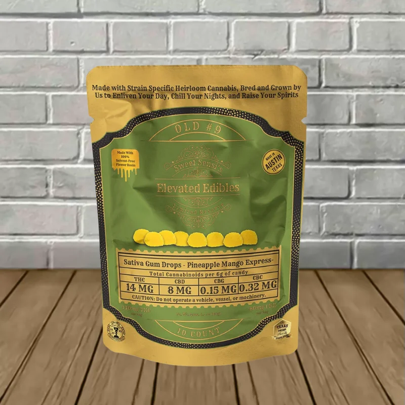 Sweet Sensi's Elevated Gum Drops - Pineapple Mango --Sativa-- 10ct Pack