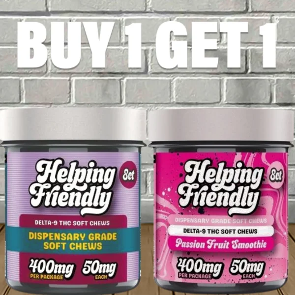 B1G1 Helping Friendly Dispensary Grade Delta 9 THC + CBG 400mg