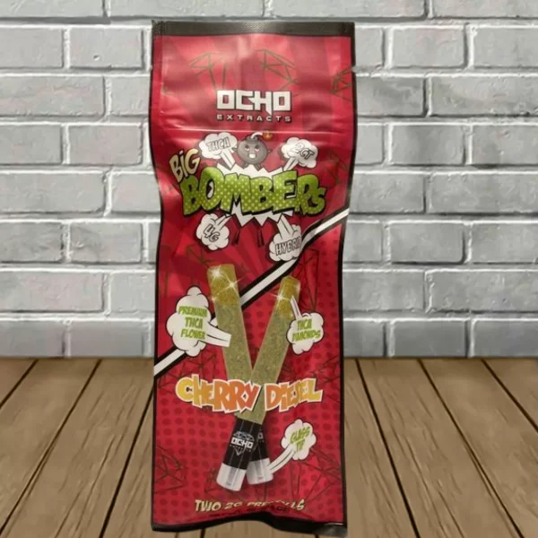 Ocho Extracts Big Bombers THCa Glass-Tip Pre-Rolls 4g Cherry Diesel (Hybrid)
