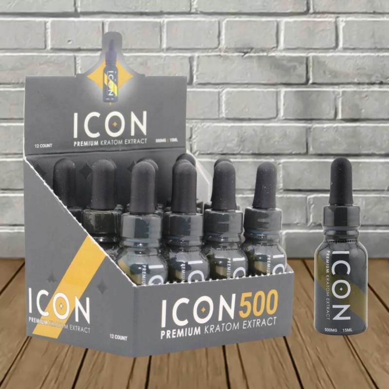 Icon Kratom Premium Extract Shot 500mg - 12 Single Shots BULK CASE