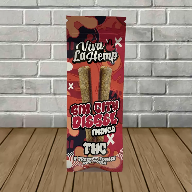 Viva La Hemp Premium Pre-Rolled THCa Cones 2ct Sin City Diesel (Indica)