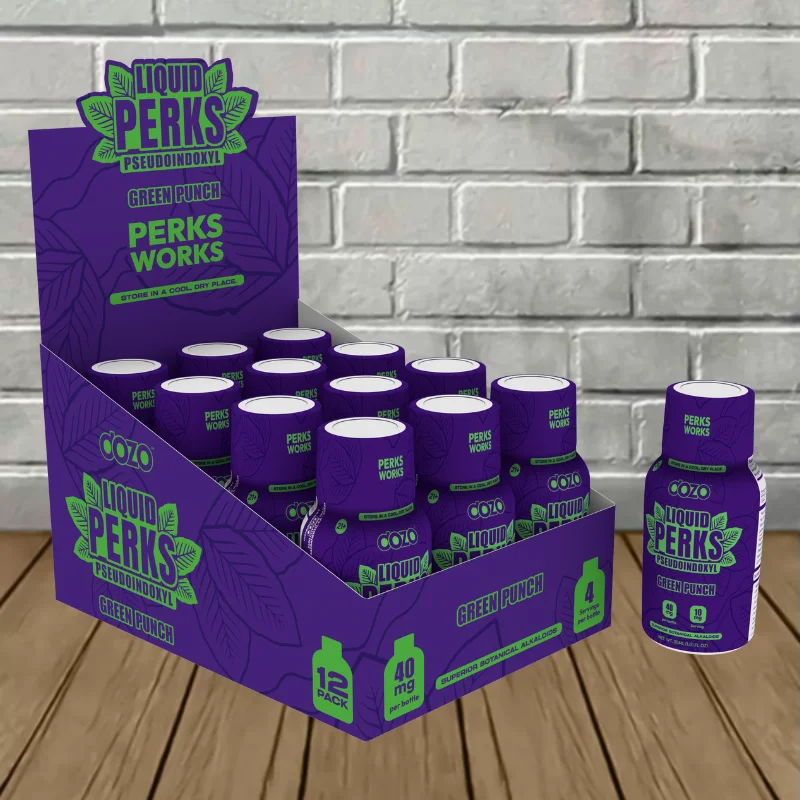 Dozo Liquid PERKS Pseudo Extract Shot Full Case (12ct) Green Punch