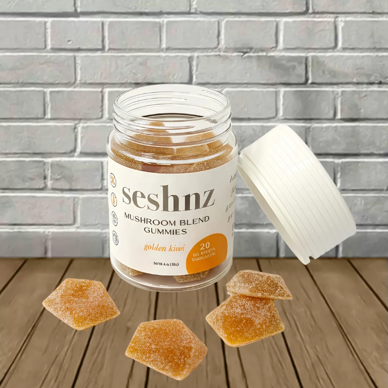 Seshnz Mushroom Blend Jar Gummies 10,000mg-Golden Kiwi