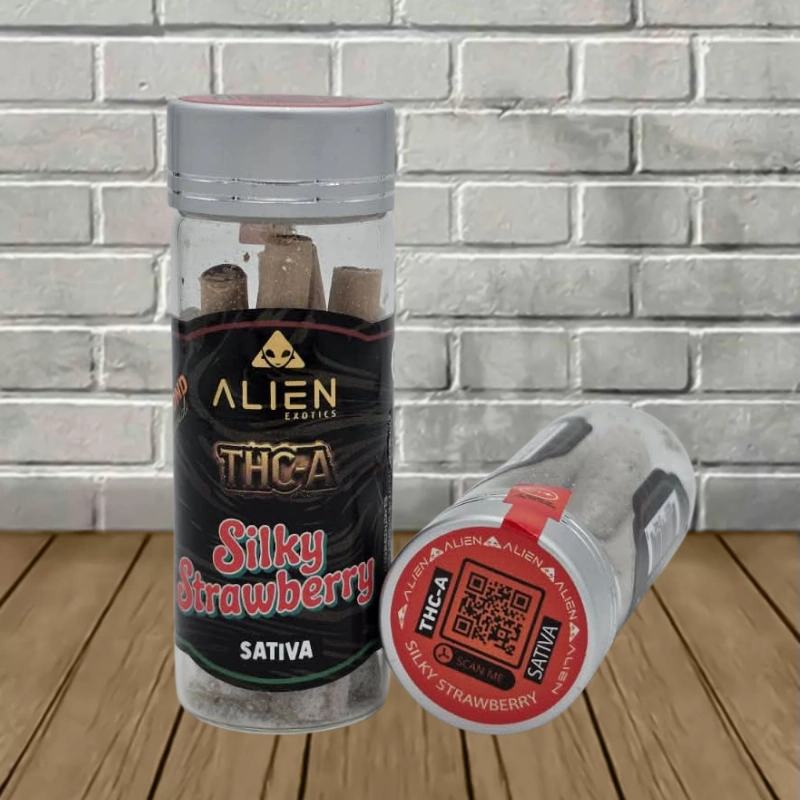 Alien THCa Prerolls 5ct - Silky Strawberry -- Sativa 2
