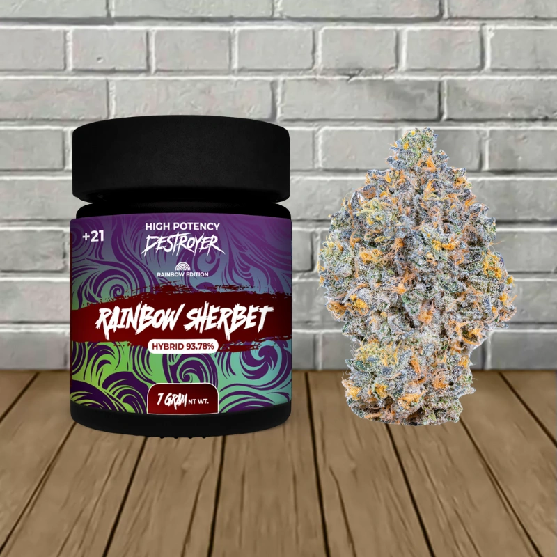 Destroyer Rainbow Edition Premium Exotic THCa Flower 7g - Rainbow Sherbet -- Hybrid