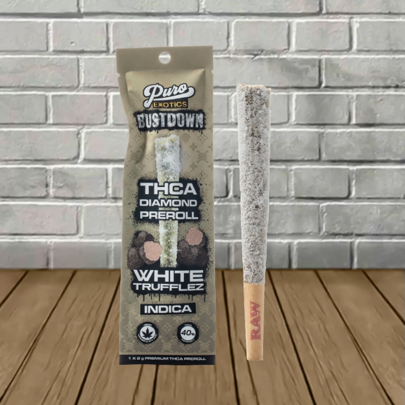 Puro Exotics Bustdown THCa Diamond Preroll 1ct - White Trufflez -- Indica