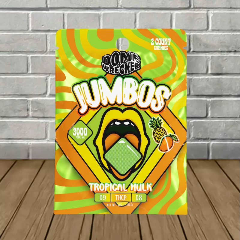 Domewrecker Jumbos D9 THCp D8 3000mg Gummies - Tropical Hulk -- 2ct Pack