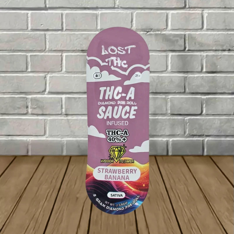 Lost THC Diamond Sauce Infused Preroll 1ct - Strawberry Banana -- Sativa